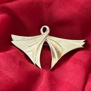 Vintage Gerrico Sterling Silver Modernist Fan Brooch Pendant